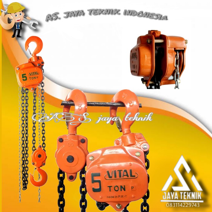 DMT |takel hand chain block 5 TON X 5 Meter - vital chain block manua