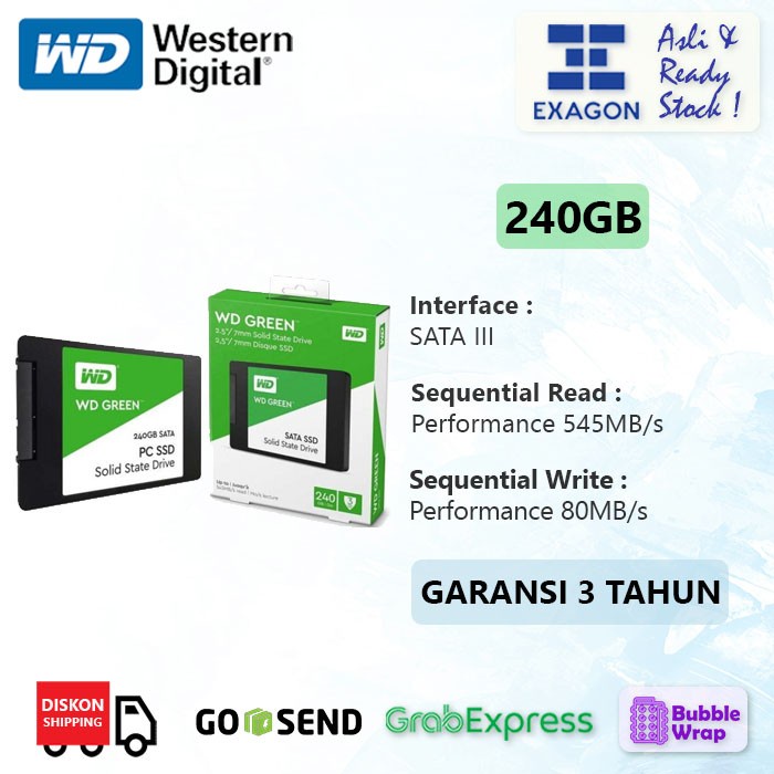 SSD WD Green 240GB 3D NAND SATA 2.5" 7mm