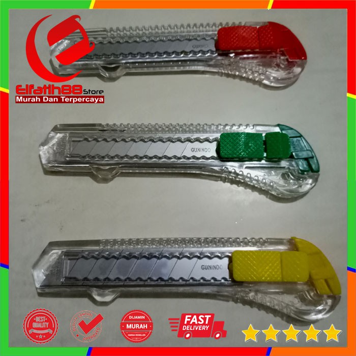 

Cutter Gunindo Best A-18 - Pemotong Transparant (Besar)