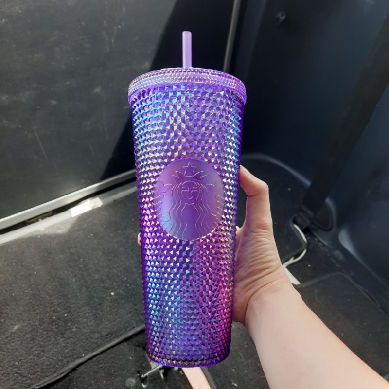 starbucks bling purple swirl / starbucks studded purple swirl