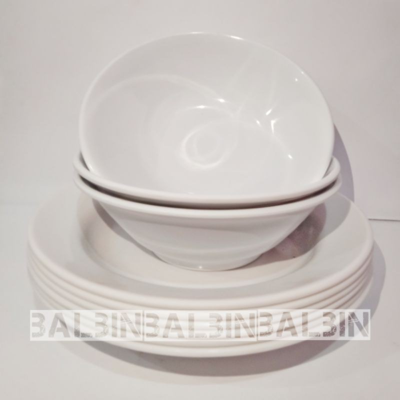 PROMO HEMAT 6 PCS /3PIRING MAKAN 9 INC MELAMINE DAN 3 MANGKUK MAKAN MELAMINE 7 INC FOOD GRADE