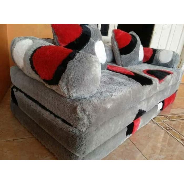 Karpet Lipat Karakter Polka Abu Abu Tebal 12Cm Bahan Halus Dan Lembut Murah