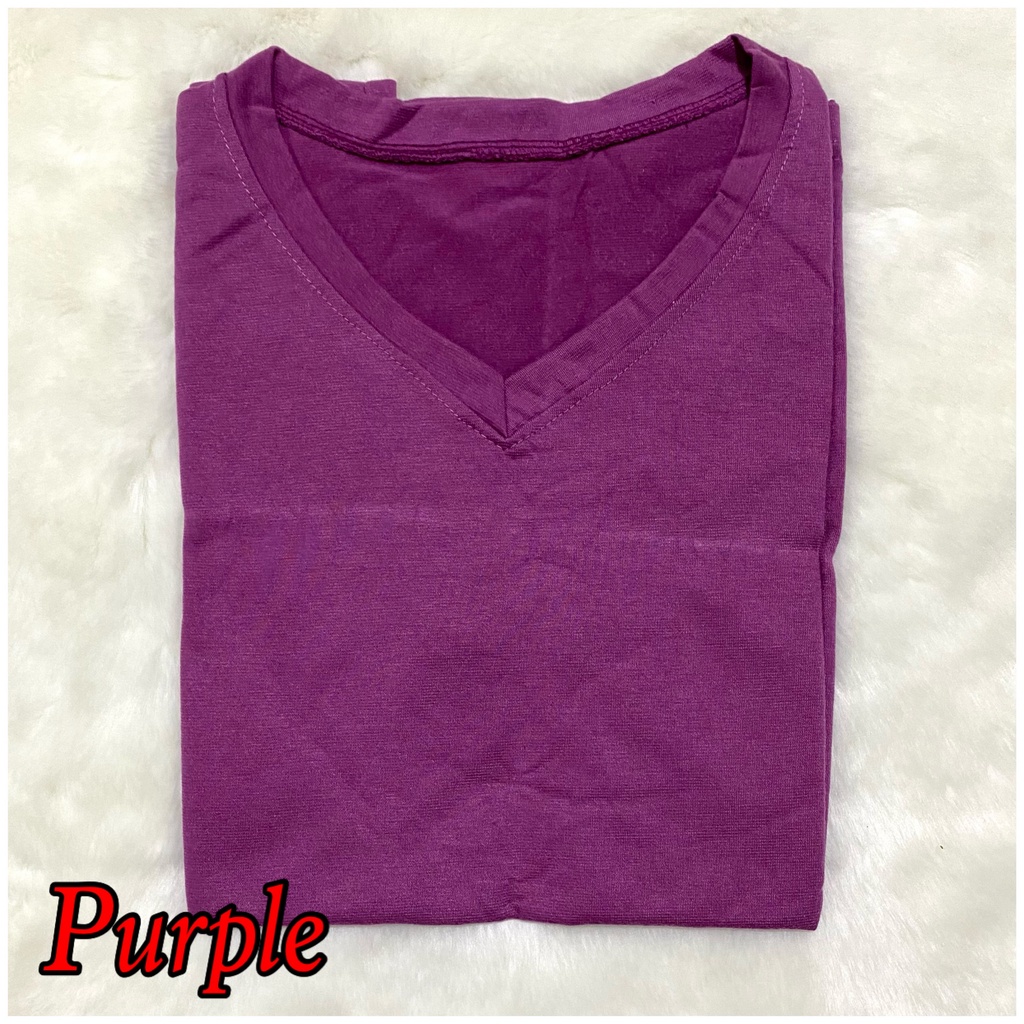 V-NECK JUMBO XXL Panjang / Kaos Polos Basic Vneck Panjang /  t-shirt / Atasan Pakaian Wanita Murah-TPJ V-XXL - PURPLE