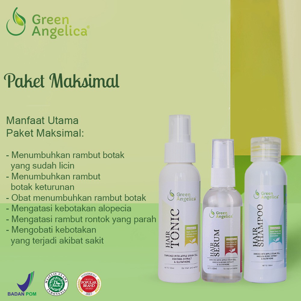 Green Angelica Paket Maximal Penumbuh Rambut Alami Obat Botak Cepat Green Angelica Paket Maximal Penumbuh Rambut Alami Obat Botak Cepat