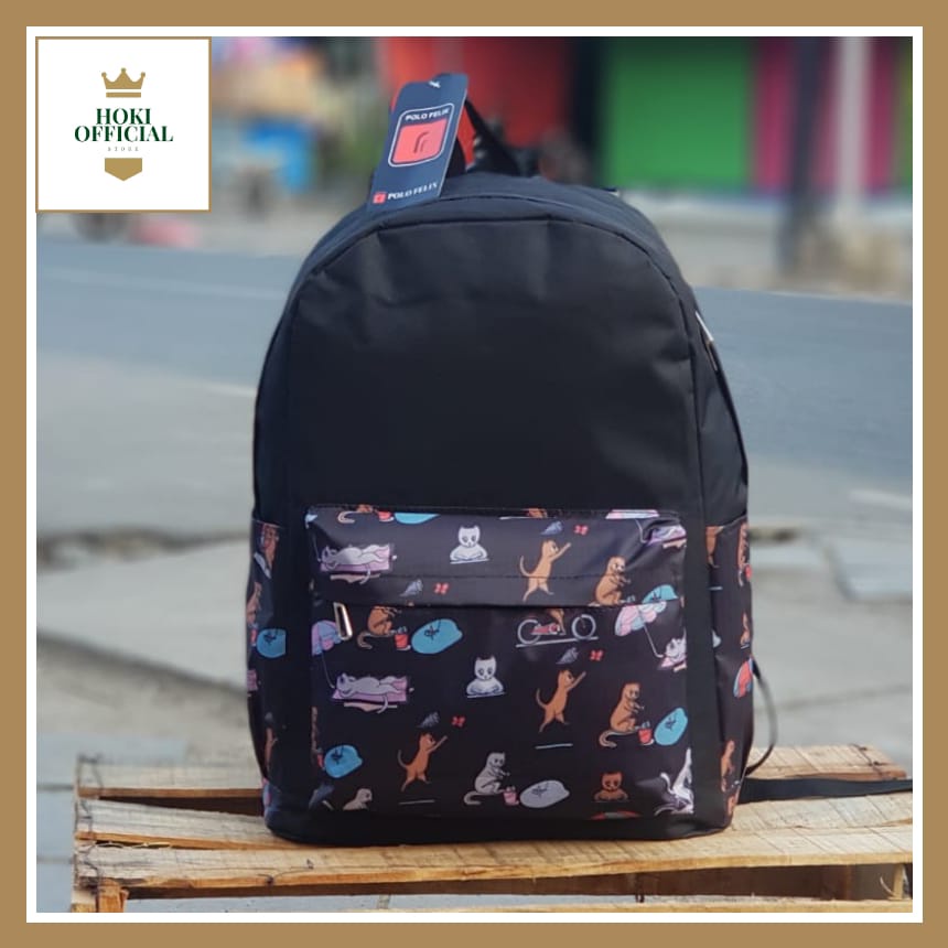 [COD] Tas Ransel Anak Motif Dino Ransel Wanita Muat Banyak Tas Hitam Kapasitas Besar Motif Kucing HokiOfficial