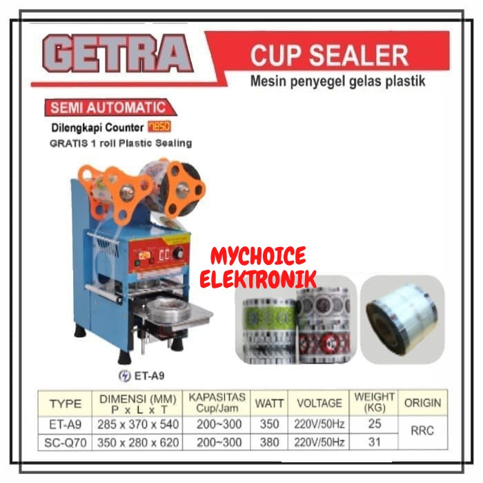 GETRA ET-A9 SEMI AUTOMATIC CUP SEALER