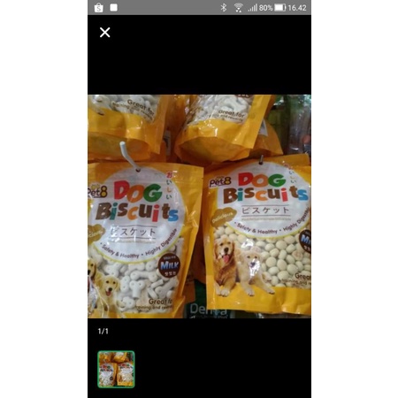 snack pet8 biscuit all varian dog 400grm