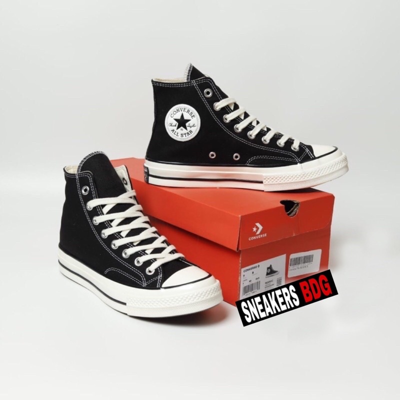 Sepatu Converse Chuck Taylor All Star 70S 1970S Black Egret Hitam putih  Premium BNIB Original