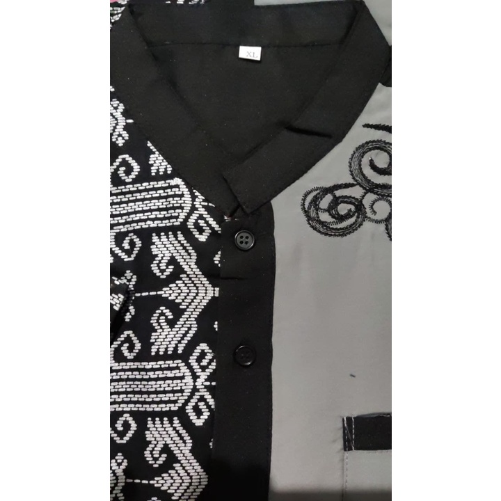 [PASAR TURI] Koko Batik Fashion Muslim Kombinasi C07 Al Haramain Hijau M/L/XL Dewasa