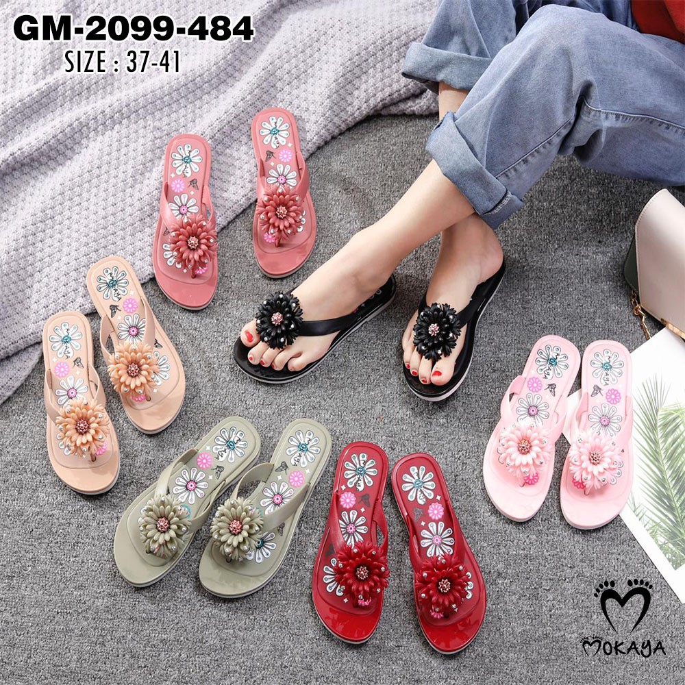 Sandal Jepit Wanita Bunga Camelia Import Mokaya/ Size 37-41 (GM-2099-484)