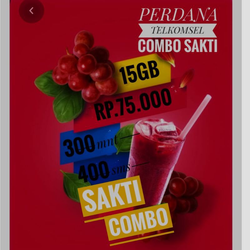 kartu perdana simpati combo sakti 15gb Full 4G