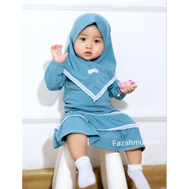 Gamis bayi newborn, Gamis aqiqah bayi,  baju muslim bayi perempuan