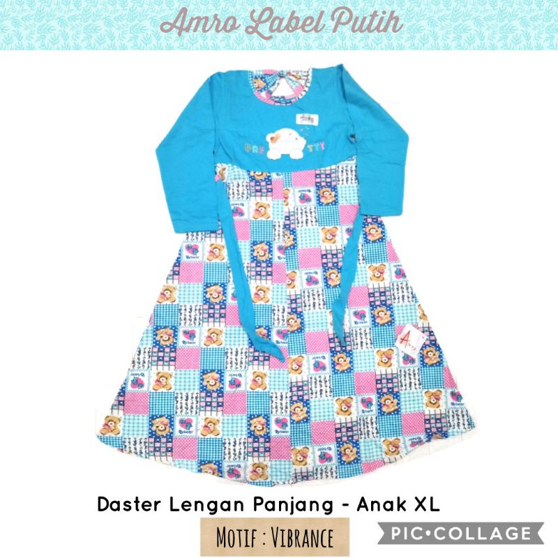 ASLI  Daster Gamis Anak Amro XL 6 7 8 9 tahun tk sd balita lengan panjang dress terusan