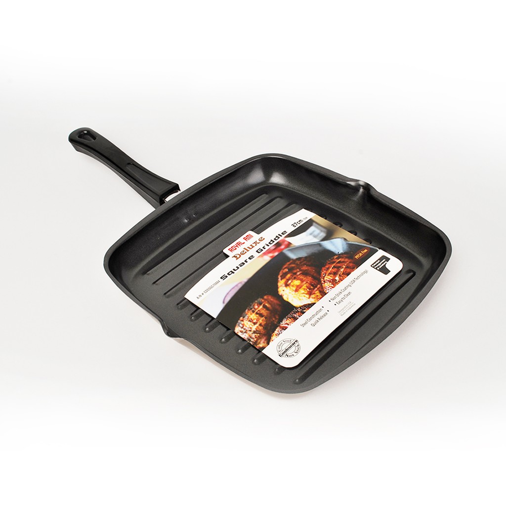 Royal Ami Grill Pan Pemanggang Anti Lengket 11"Square Griddle Non Stick