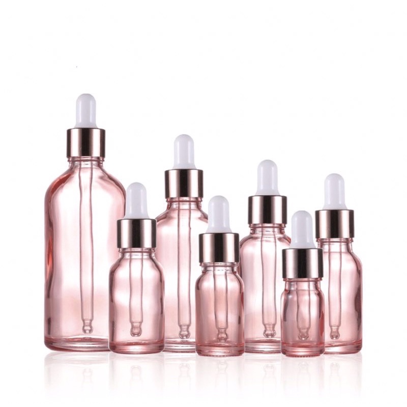 Botol Pipet Kaca Rose Gold Pink TEBAL 5ml 10ml 20ml 30ml 50ml 100ml Botol Serum