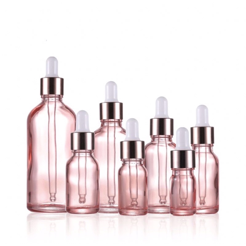 Botol Pipet Kaca Rose Gold Pink TEBAL 5ml 10ml 20ml 30ml 50ml 100ml Botol Serum