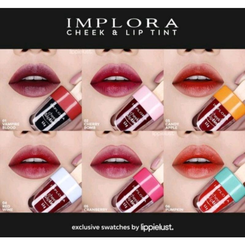 Implora lip tint original/implora murah/original -red wine/pumkin/vampir blood