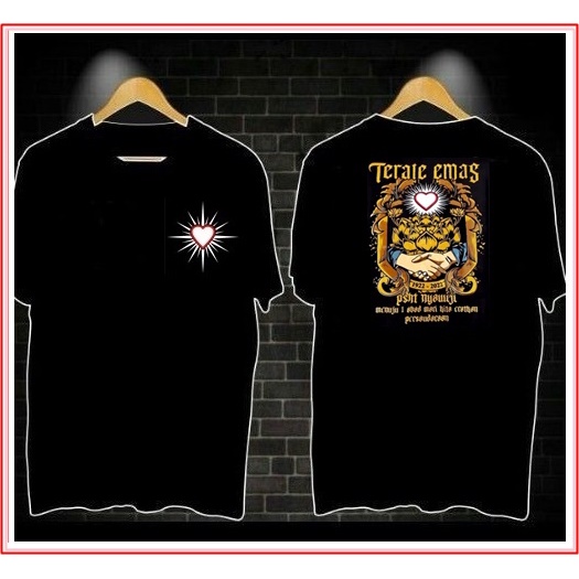 PSHT TERATE kaos distro SH SETIA HATI Kaos PSHT 1 Satu Abad Terate Emas Keren Simpel "JABAT TANGAAN"