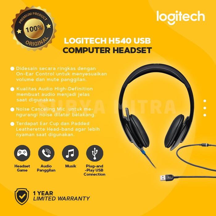 Headset Logitech H540 / H 540 USB Stere0