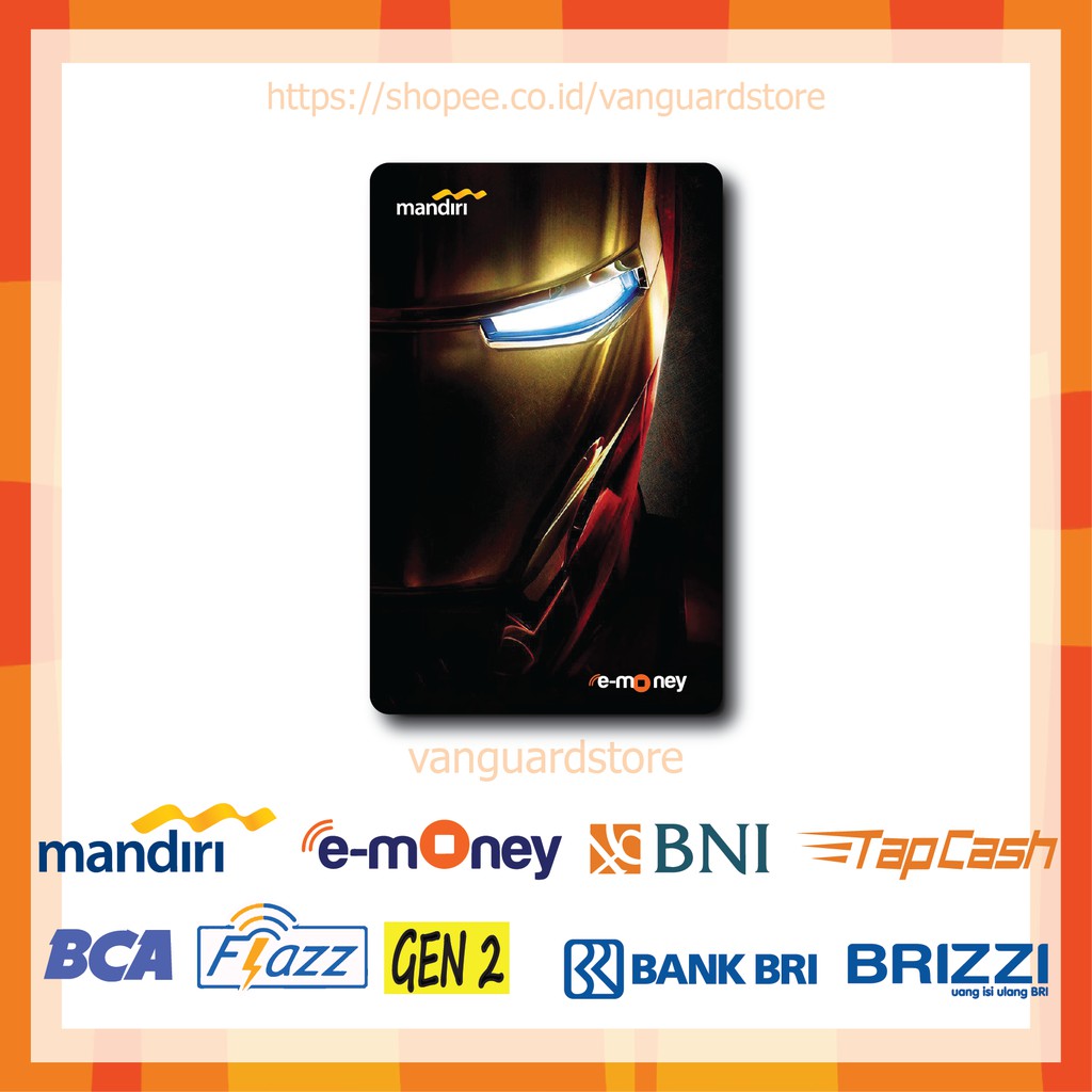 KARTU E MONEY E TOLL SUPERHERO IRON MAN ANIME 2 EMONEY MANDIRI FLAZZ BCA BNI TAPCASH BRIZZI BRI