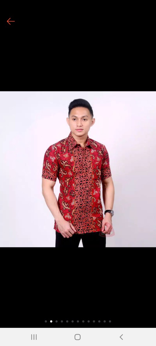 Bswart Batik Hrb026 Kenongo Hem Pendek Padi Pekalongan M L Xl Batik Pria Murah Modern Grosir
