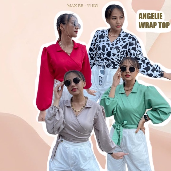 Rx Fashion - Angelie Wrap Top / Angel Wrap Top / Loly Top Basic / Kalea wrap top / desita crop wrap blouse / atasan wanita - NN