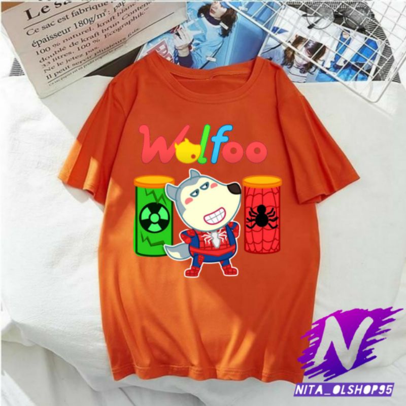 kaos wolfoo baju wolfoo superhero karakter baju anak