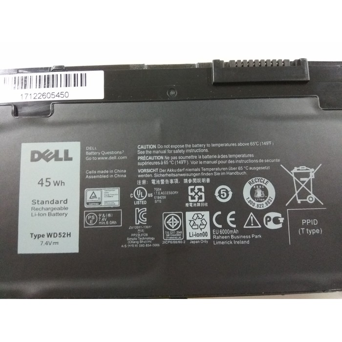 Baterai Laptop Original Dell Latitude E7240 E7250 Ultrabook WD52H