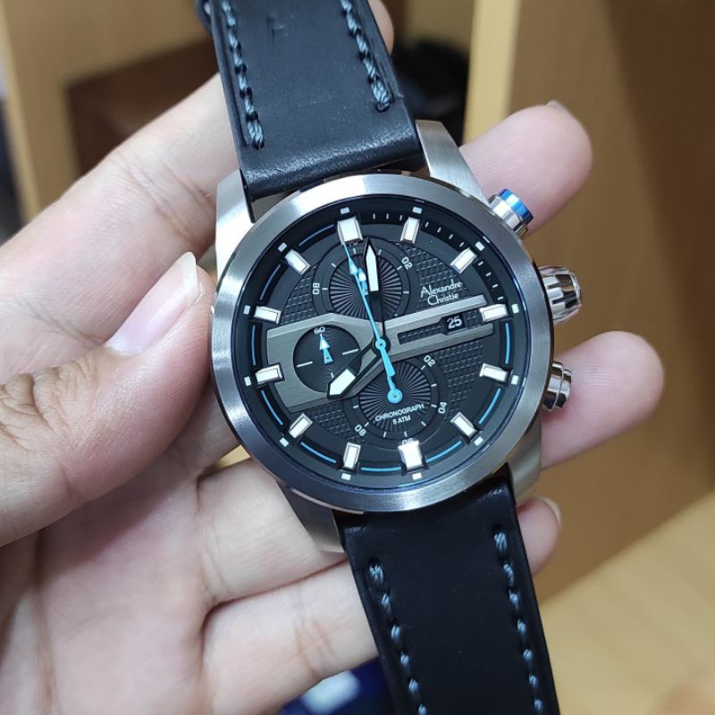 jam tangan alexandre Christie kulit pria Original