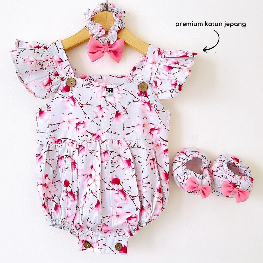 SAKURA B / TALITHA / ROSELLA / FREYA / CHEERFUL Jumper Bayi Perempuan Baju Sepatu Bandana Pakaian Anak Cewek Lucu babeebabyshop Terlaris Murah