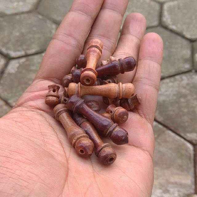 paket set kepala pembatas tasbih kayu setigi 7 - 8mm bukn gaharu cendana kokka cincin agathis bidara