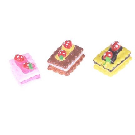 Strawberry Cookies Miniature - Miniatur Kue Stroberi (3pcs)