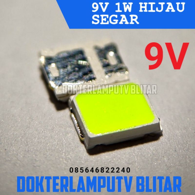 LED SMD 9V 1W HIJAU 2835 UNTUK SERVIS LMPU LED PHILIPS OSRAM DLL