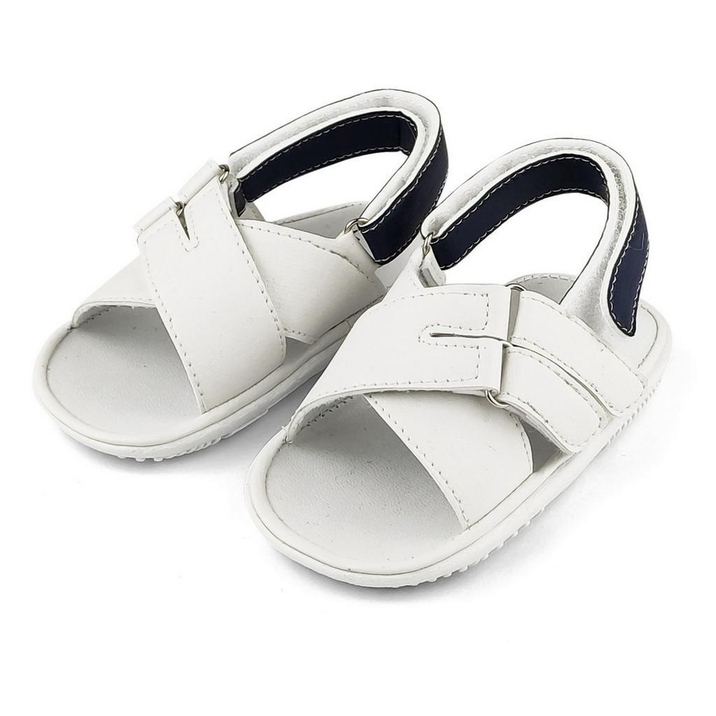 Sandal Anak Unisex Usia 1 Sampai 2 Tahun Model Casual Tali Silang SL21 PUTIH-NAVY