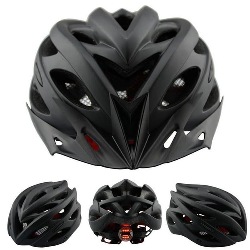 TaffSPORT Helm Sepeda EPS PVC Shell dengan Lampu Backlight - 1105 - Black