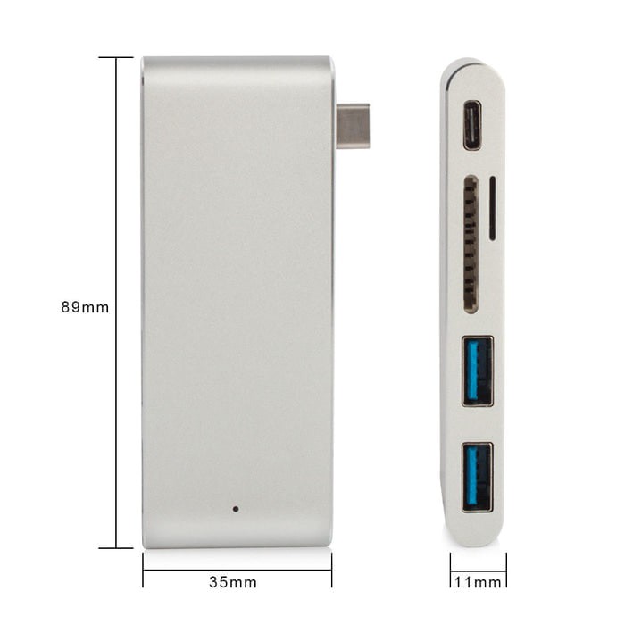 USB HUB Type C for Apple Macbook Windows 5 in 1 Card reader and Hub