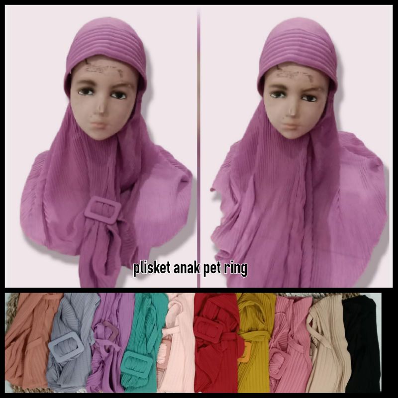 hijab jilbab plisket anak pet ring