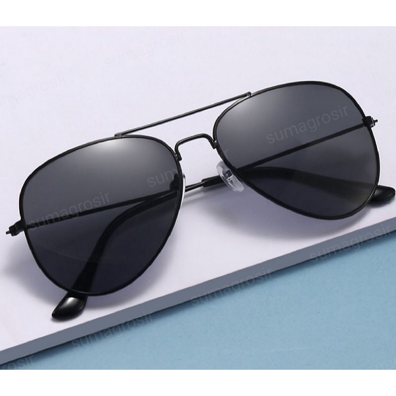 Kacamata Hitam Aviator Sunglasses Pilot Pria Wanita Anti Radiasi UV Blueray Model Gaya Fashion Korea