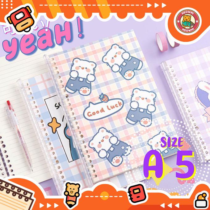 

<<<<<] Buku Tulis A5 Karakter Lucu Ring Binder Bisa Refill MB0117