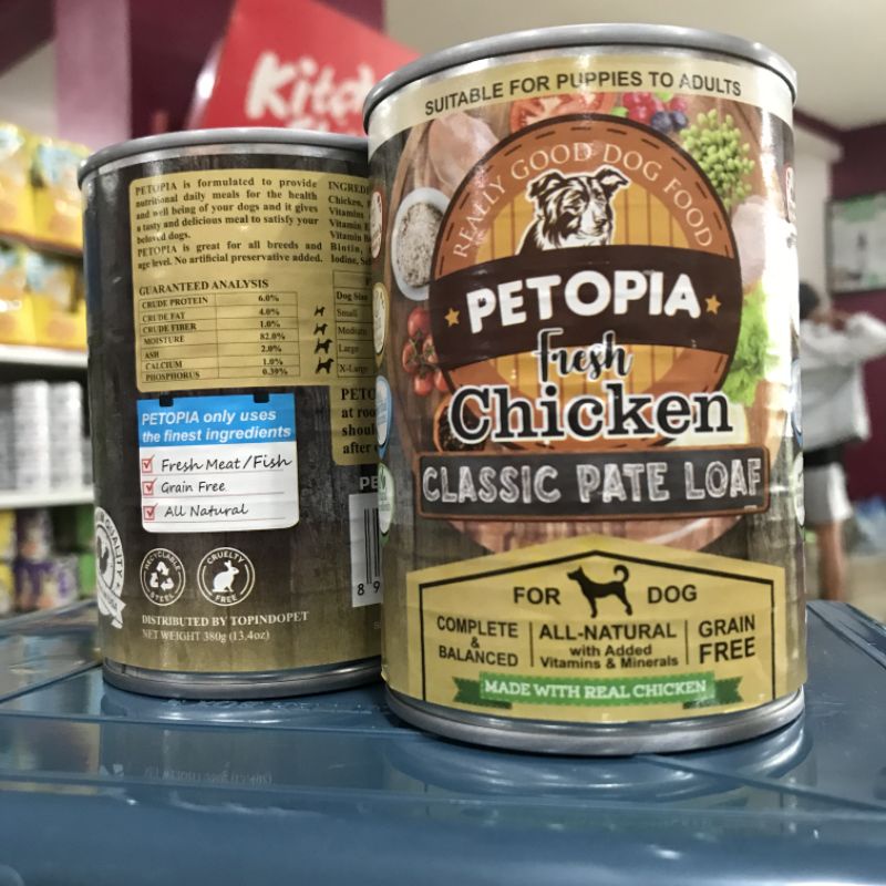 Petopia Kaleng 380 gr Makanan Basah Anjing - Chicken / Ayam