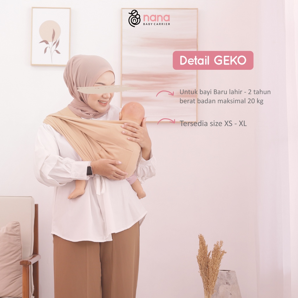 Geos Gendongan Kaos - Gendongan Simple - Geko Nana Babycarrier - Gendongan Anak