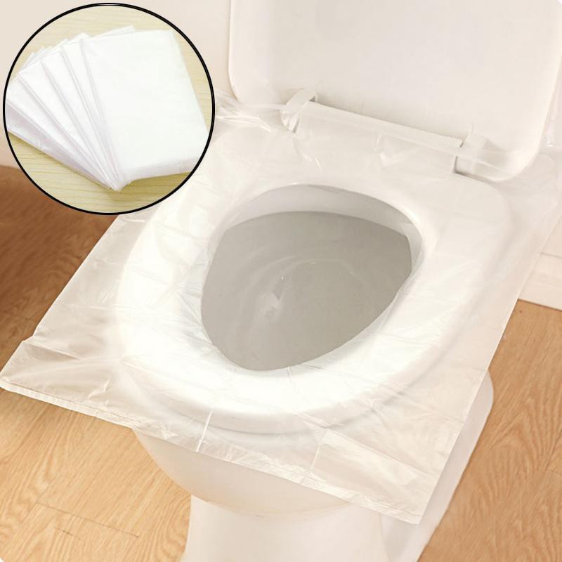 Travel Toilet Seat Cover Disposable Alas Duduk Kloset Toilet Plastik dan kertas Alas dudukan WC