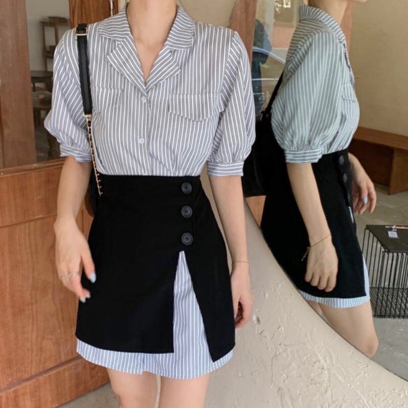 DRESS KOREAN STYLE BLACK