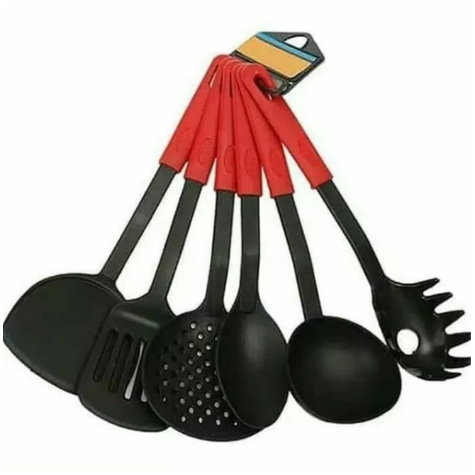 Sodet 1 set - Sodet masak - Sodet teflon tahan panas- Spatula 6 In 1 Peralatan Tumis Masak Centong S