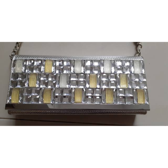 Tas pesta / clutch pesta silver / tas selempang pesta