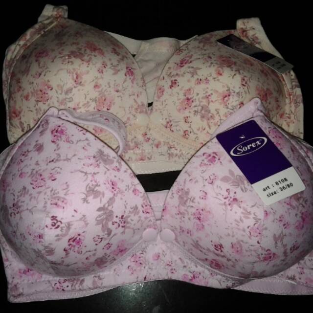 Bra Menyusui Sorex Busa Tebal Tanpa Kawat Motif Bunga