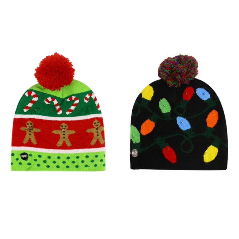 2pcs Topi Rajut Bahan Wol Desain Snowman Elk Untuk Pesta Natal