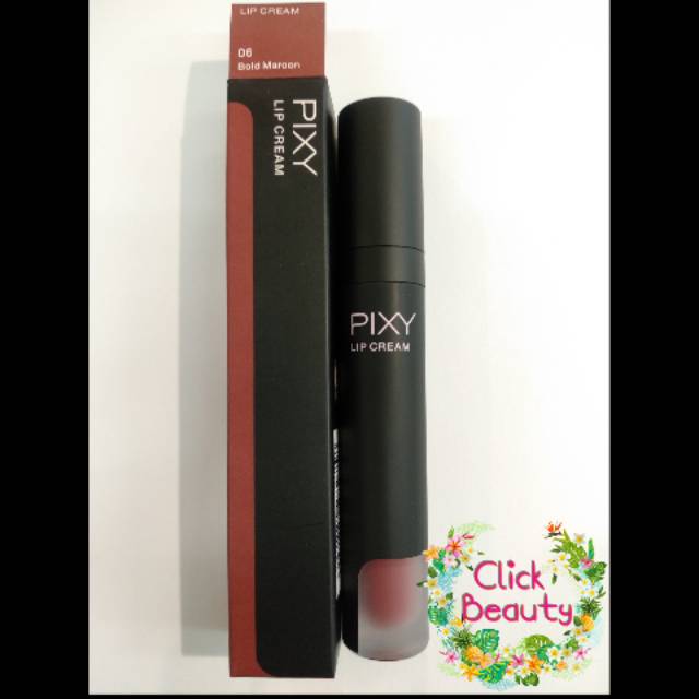 New Packaging New Look Pixy Lip Cream Bold Maroon 06