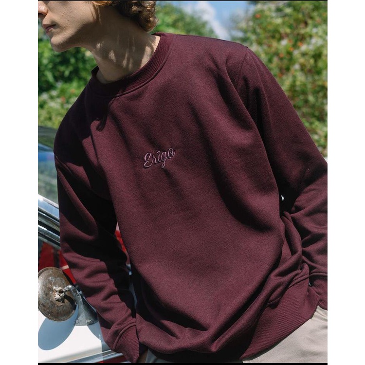 ( COD ) SWEATER CREWNECK DISTRO BORDIR ERIGO TERBARU MARON / CREWNECK ERIGO UNISEX TERMURAH / CREWNE
