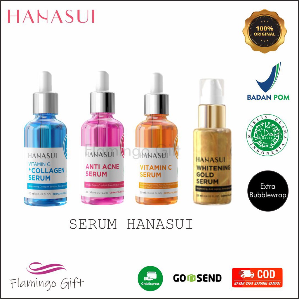 Hanasui ✔️BPOM Serum Anti Acne /Gold Whitening /Vitamin C /Vitamin C + Collagen - 20 ml